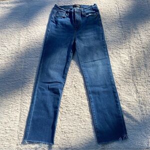 Fashion Nova Medium wash jeans with raw hem 
size 5